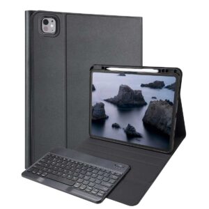 Accezz „Bluetooth“ klaviatūros dėklas su atlenkiamu dangteliu, skirtas iPad Pro 13 (2025) M5 / (2024) M4 – QWERTZ / DE – Juodas
