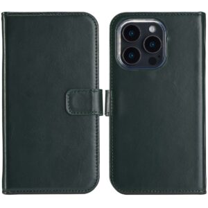 Selencia natūralios odos atverčiamas dėklas, skirtas iPhone 16 Pro Max – žalias