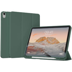 Accezz išmanusis silikoninis atverčiamas dėklas, skirtas iPad 11 (2025) 11 colių A16 / iPad 10 (2022) 10.9 colio - tamsiai žalias