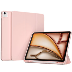 Accezz išmanusis atverčiamas silikoninis dėklas, skirtas iPad Air 13 colių (2026) M4 / (2025) M3 / (2024) M2 – rožinis