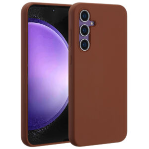 Accezz skysto silikono dėklas su MagSafe, skirtas Samsung Galaxy S23 FE – New Tea Brown