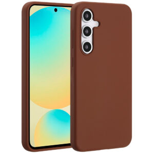 Accezz skysto silikono dėklas su MagSafe, skirtas Samsung Galaxy S24 FE – New Tea Brown