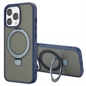 Accezz žiedinis stovas su nugarėlės dėklu ir MagSafe, skirtas iPhone 13 Pro Max – Mėlynas