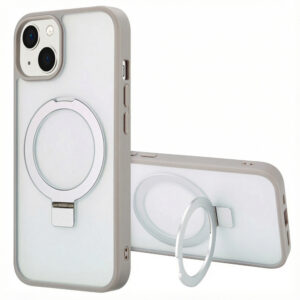 Accezz žiedinis stovas su nugarėlės dėklu ir MagSafe, skirtas iPhone 14 – Pilkas