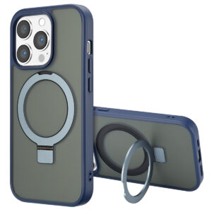 Accezz žiedinis stovas su nugarėlės dėklu ir MagSafe, skirtas iPhone 14 Pro – Mėlynas