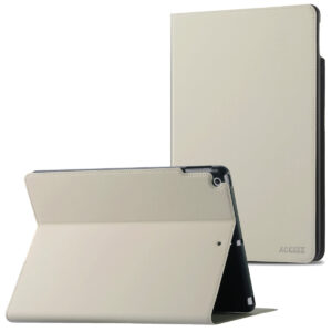 Accezz Classic atverčiamas dėklas, skirtas iPad 9 (2021) 10.2 col. / iPad 8 (2020) 10.2 col. / iPad 7 (2019) 10.2 col. – pilkšvai smėlinės spalvos