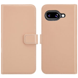 Selencia natūralios odos atverčiamas dėklas, skirtas Google Pixel 9A – Dusty Pink