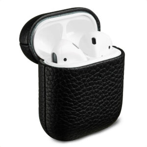 Accezz natūralios odos dėklas, skirtas Airpods 1 / 2 - Juodas
