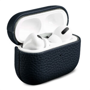 Accezz natūralios odos dėklas, skirtas Airpods Pro – tamsiai mėlynas