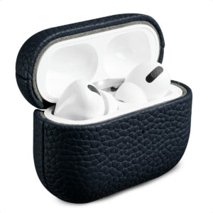 Accezz natūralios odos dėklas, skirtas AirPods Pro 2 – tamsiai mėlynas