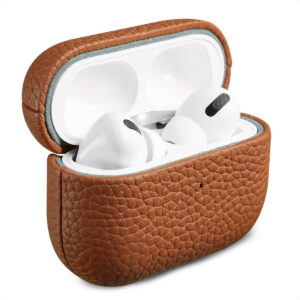 Accezz natūralios odos dėklas, skirtas AirPods Pro 2 – konjako spalvos