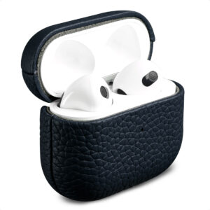 Accezz natūralios odos dėklas, skirtas Airpods 3 – tamsiai mėlynas
