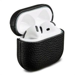 Accezz natūralios odos dėklas, skirtas AirPods 5 / 4 – juodas