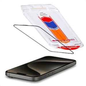 Accezz grūdinto stiklo apsauga + aplikatorius, skirtas iPhone 15 Pro