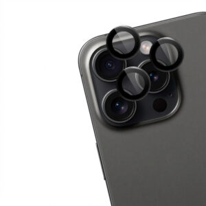 imoshion stiklas kameros apsaugai, 2 vnt. pakuotė, skirta iPhone 15 Pro / 15 Pro Max – Black Titanium