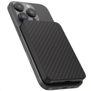 Accezz Kevlar išorinė baterija 5.000 mAh - Tinka MagSafe ir Qi - Juoda
