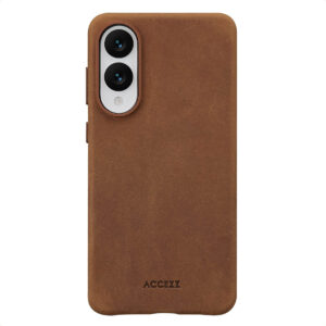 Accezz Vintage odinis Magsafe galinis dangtelis, skirtas Samsung Galaxy S25 Edge – Tabacco Cognac