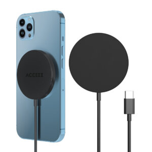 Accezz belaidis įkroviklis USB-C – belaidis MagSafe ir Qi2 įkroviklis – 1 metras – juodas