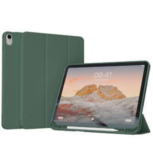 Accezz išmanusis silikoninis atverčiamas dėklas, skirtas iPad Air 11 colių (2026) M4 / (2025) M3 / (2024) M2 / Air 5 (2022) / Air 4 (2020) – tamsiai žalias