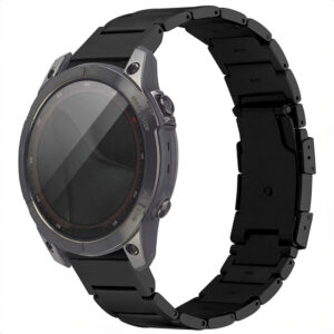 Accezz matinis titano plieno dirželis – Garmin 22 mm jungtis – juodas