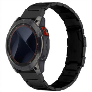 Accezz matinis titano plieno dirželis – Garmin 26 mm jungtis – Juodas