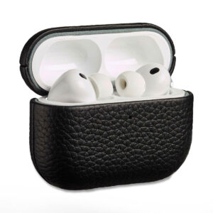 Accezz natūralios odos dėklas, skirtas Airpods Pro 3 – juodas