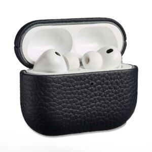 Accezz natūralios odos dėklas, skirtas Airpods Pro 3 – tamsiai mėlynas