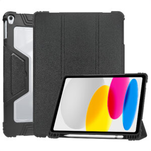 Accezz Rugged Trifold atverčiamas dėklas, skirtas iPad 11 (2025) 11 colių A16 / iPad 10 (2022) 10.9 colių - Juodas