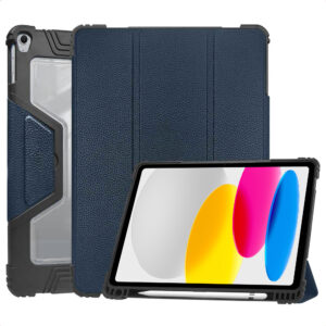 Accezz Rugged Trifold atverčiamas dėklas, skirtas iPad 11 (2025) 11 colių A16 / iPad 10 (2022) 10.9 colio – tamsiai mėlynas