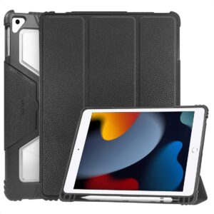 Accezz tvirtas „trifold“ atverčiamas dėklas, skirtas iPad 9 (2021) 10.2 col. / iPad 8 (2020) 10.2 col. / iPad 7 (2019) 10.2 col. – Juodas