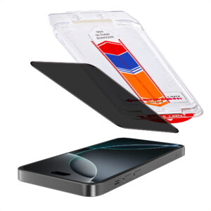 Accezz privatumą saugantis apsauginis stiklas su aplikatoriumi, skirtas iPhone 16 Pro