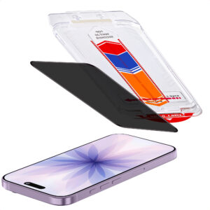 Accezz privatumą saugantis apsauginis stiklas su aplikatoriumi, skirtas iPhone 17