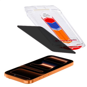 Accezz privatumą saugantis apsauginis stiklas su aplikatoriumi, skirtas iPhone 17 Pro Max