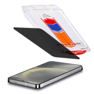 Accezz privatumą saugantis apsauginis stiklas su aplikatoriumi, skirtas Samsung Galaxy S25 / S24
