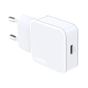 Accezz Ultra Slim GaN įkroviklis - USB-C - 20 W - Baltas
