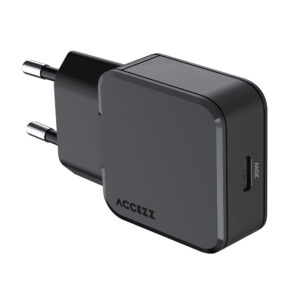 Accezz Ultra Slim GaN įkroviklis - USB-C - 20 W - Juodas