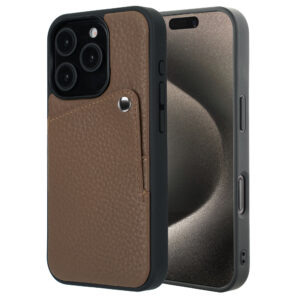 Selencia Riva nugarėlė su kortelių dėklu, skirta iPhone 15 Pro – Mocha Brown