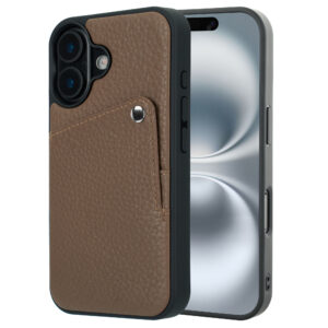 Selencia Riva nugarėlė su kortelių dėklu, skirta iPhone 16 – Mocha Brown