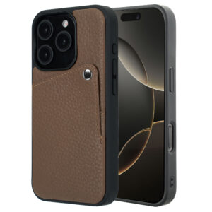 Selencia Riva nugarėlė su kortelių dėklu, skirta iPhone 16 Pro – Mocha Brown