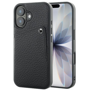 Selencia Riva nugarėlė su kortelių dėklu, skirta iPhone 17 – Juoda