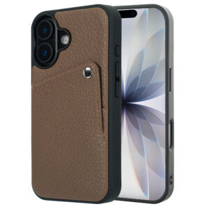 Selencia Riva nugarėlė su kortelių dėklu, skirta iPhone 17 – Mocha Brown