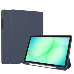 Accezz išmanusis silikoninis atverčiamas dėklas, skirtas Samsung Galaxy Tab A11 Plus / A9 Plus – tamsiai mėlynas