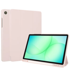 Accezz išmanusis silikoninis atverčiamas dėklas, skirtas Samsung Galaxy Tab A11 Plus / A9 Plus – rožinis