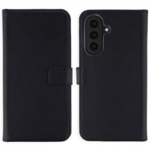 Selencia natūralios odos atverčiamas dėklas, skirtas Samsung Galaxy A57 (5G) – juodas