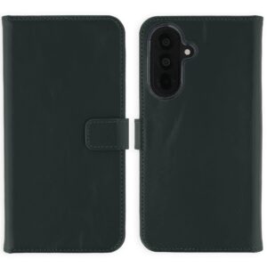 Selencia natūralios odos atverčiamas dėklas, skirtas Samsung Galaxy A37 (5G) – žalias