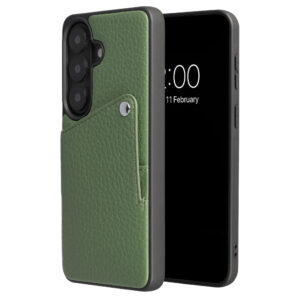 Selencia Riva galinis dangtelis su kortelių dėklu, skirtas Samsung Galaxy S26 Plus – šalavijo žalia