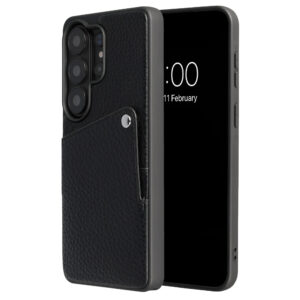 Selencia Riva nugarėlė su kortelių dėklu, skirta Samsung Galaxy S26 Ultra – Juoda