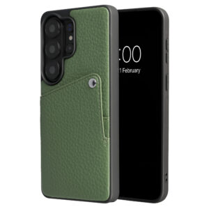 Selencia Riva nugarėlė su kortelių dėklu, skirta Samsung Galaxy S26 Ultra – šalavijo žalia