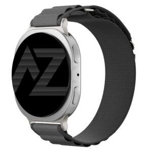 Accezz nailoninė „Alpine“ apyrankė, skirta Samsung Galaxy Watch 9 (40/44mm) / Watch 8 (40/44mm) / Classic (46mm) – tamsiai pilka