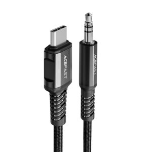 Acefast garso kabelis USB Type C – 3.5mm mini jack (kištukas) 1.2m, AUX juodas (C1-08 black) - Image 1